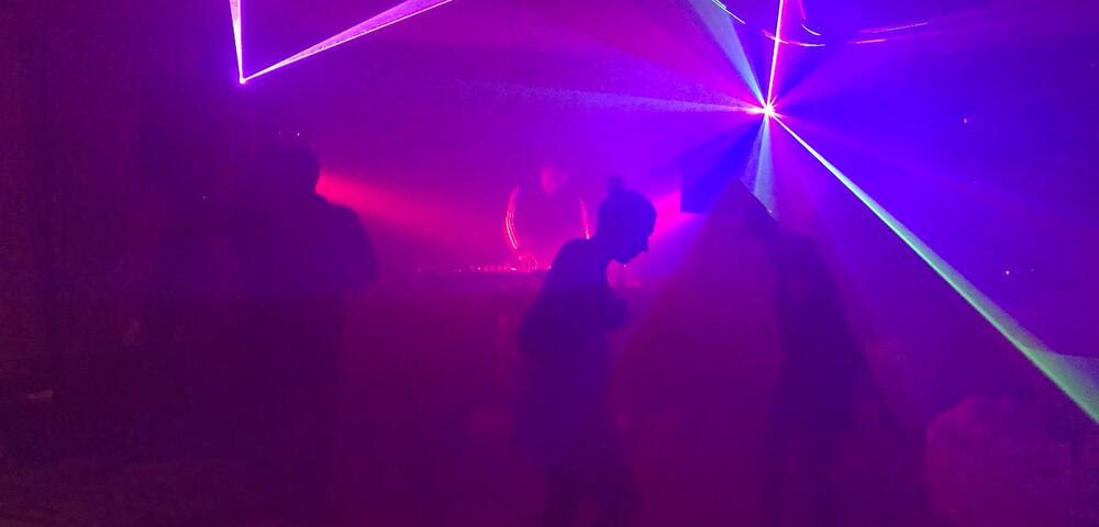 Laser light show at escort party DARK SECRETS 2019